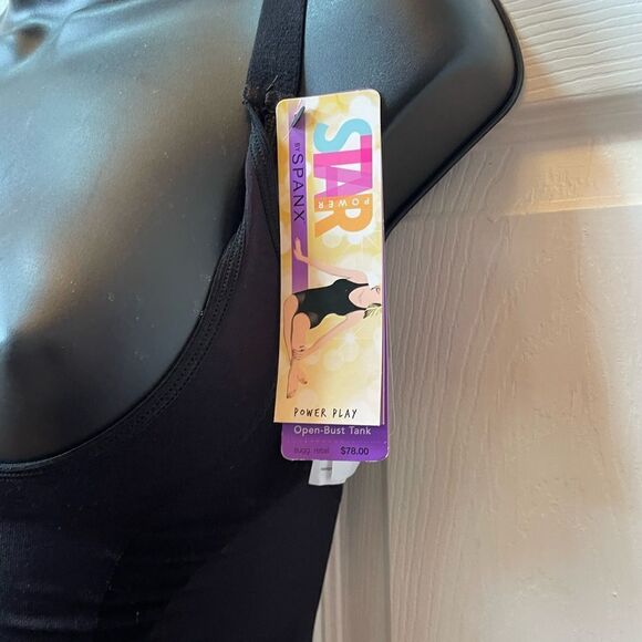 SPANX STAR POWER POWER PLAY OPEN BUST TANK IN BLACK TIE SIZE XL - Picture 3 of 7